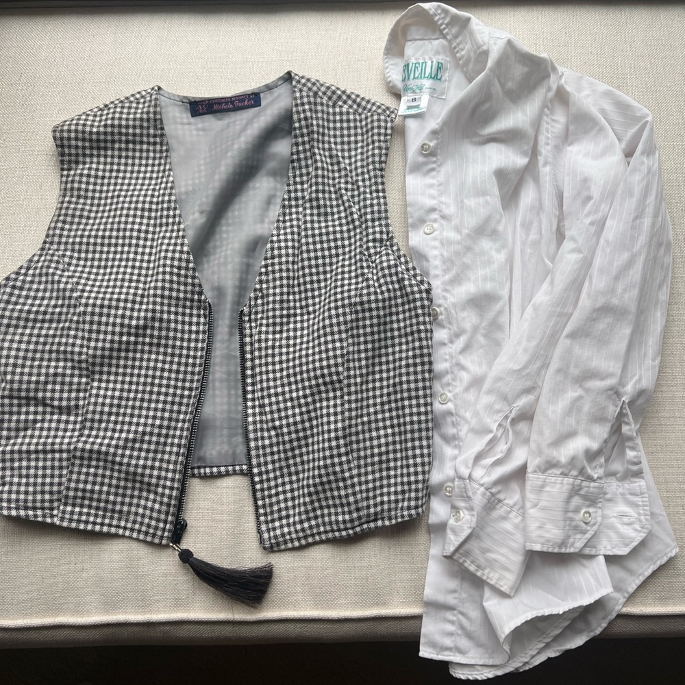 English riding show shirt and vest girls 8